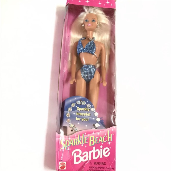 Mattel Vintage 1995 Blonde Barbie Doll Sparkle Beach Twisted/Braided Hair NEW